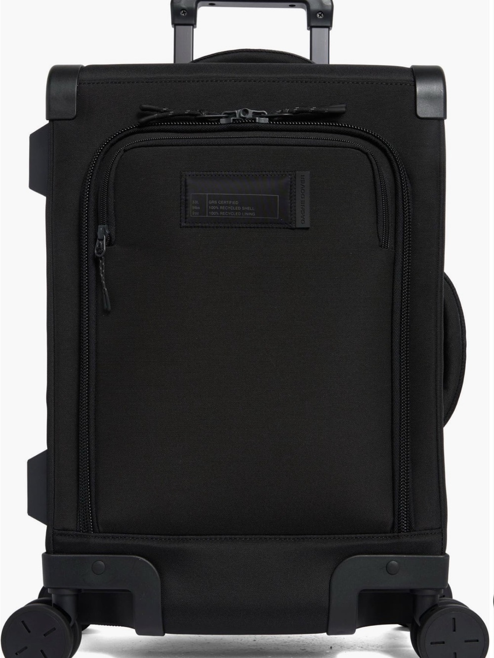 Dagne Dover Black Rolling Carry-On with Front Zip Pocket
